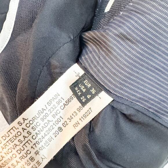 Massimo Dutti Navy Blue Wool One Button Blazer Model 6011 Size 36 - Picture 4 of 6